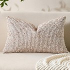  Decorative Lumbar Pillow Cover 12x20 Striped Soft 20  X 12   pack Of 1  Beige