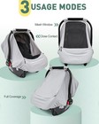 Baby Car Seat Cover sunproof Car Seat Canopy For Babies  Extra Large Mesh Win   