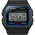 Casio F91w  7 Year Battery Chronograph Watch  Black Resin Strap  Alarm  New