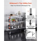 Kitchen Utility Cart 3 Tier Heavy Duty Adjustable Wire Storage Rack 40x25x40 9