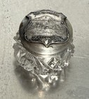 Antique Seattle Mt  Rainer Silverplated Dresser Jar Clear Glass Quadruple Plate