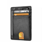 Mens Leather Slim Wallet Credit Card Holder Rfid Blocking Pocket Id Money Pu Usa