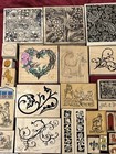 Lot Of 90 Wood Mounted Rubber Stamps 90   s - Current Scrapbook Mixed Lot     