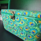 Dritz Vintage Retro Peacock Feather Fabric Covered Sewing Basket Box 80s