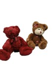 2 Vtg Russ Berrie Teddy Bear Cranberry   Cookie Hoodie Plush Toy Christmas