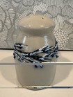  1  Salmon Falls Stoneware Blue And White Vine Salt Glaze Salt Or Pepper Shaker