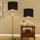 Black Lamp Shades Drum Set Of 2 Medium Gold 12-inch Replacement Lamp Shades For