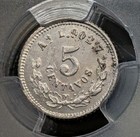 1880 As L Mexico 5 Centavos  Gold Peso Obverse - Mule  Pcgs Unc Details  Alamos