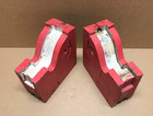 Antique Pair Wood Corbel Porch Brackets Shabby White Red Vtg Chic Old 1037-26b