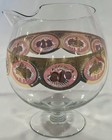 Vintage Mcm Cera Bountiful Fruit Roly Poly Clear Glass Barware Cocktail Pitcher