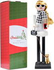 Ornativity Christmas Dog Mom Nutcracker     White And Black Wooden Nutcracker Woma