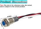 Blue Led Signal Indicator Light  8mm 0 31  Waterproof Panel Mount  Color  Blue