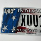 Indiana License Plate Xuu126 In God We Trust 2018 Exp 03-14 Collectible