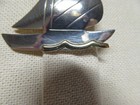 Gorgeous Leonore Doskow Handmade Sterling   14k Sailboat Pin  Mid Century