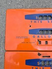 Vintage Gas Pump Porcelain Face Plate Matching Set Orange   Blue