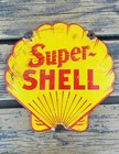 Vintage 10x10 shell Motor Oil Gasoline Americana Porcelain Pump Plate Sign