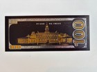 24k Gold Plated Foil Black  100 Dollar Bill Banknote Collectable Money Silver