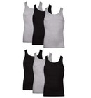 Hanes Men s Tagless Comfort Soft Tank Top Shirts Undershirts Black Grey 6-pack M