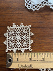 White Handmade Tatted Lace Trim Edging Vintage Dresser Scarf Doily 18 x 26 