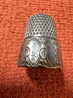 Victorian Sterling Silver  5 71g Simon Brothers Thimble Embossed Initials Size 9