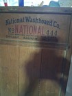 Vintage Zinc And Wood  Washboard National Washboard Co No 444 Chicago  Saginaw