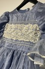 Vtg Vintage Lace Blue Dress Girls Size 4 Flower Girl Or Fancy Ocassion