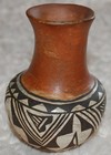 Acoma Clay Pottery Vase 1940  4 25  Tall-3 0  Diameter-signed On Bottom Acoma Nm