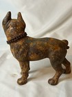 Antique Cast Iron Boston Terrior Right Facing Flat Head Screw Chain Collar 5 