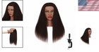 Professional Hairdresser Mannequin Head - 16-18 Inch Real Hair Training Tool