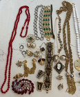 Vintage Antique Costume Jewelry Lot 54 Pieces Wear Repair Crafts Some Signed