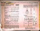 5889 Vintage Mccalls Sewing Pattern Misses Sleeveless Dress 4 Gore Box Pleat Oop
