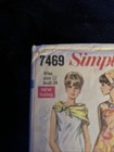 Vintage 70s Simplicity 7469 Pattern Size 12 Collarless Dress Scarves Zip Cut