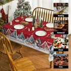 Christmas Rectangl Tablecloth 52  X 70  Red Printed Fabric Washable Table Cover 