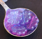 Czech Glass 18mm Large Flower Bead - Metallic Iridescent Lavender Picasso Bloom