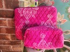 Vera Bradley Stamped Paisley  Zip Pouch Organizer   Cosmetic Bag Set Euc