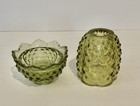 Fenton Colonial Green avocado Hobnail Fairy Lamp Vintage