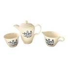 Vintage Edwin Knowles Child   s Tea Set Dutch Pattern Blue   White Nib 16 Piece