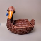 Vintage Duck Hand Woven Wicker Basket Goose Trinket Holder Planter Farmhouse