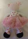 Baby Starters Plush Baby Doll Lovey Pink   White Satin Skirt Pigtails Polka Dots