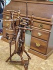 Antique  Single Treadle Spinning Wheel With Skein Winder And Flax Spindle