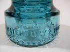 Vintage Glass Insulator H G Co Petticoat Dark Aqua Blue Patent May 2 1893