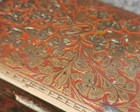 Vintage British India Brass   Red Enamel Trinket Box Wood Lined Collectable Gift