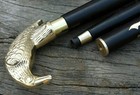 Antique Brass Crow Handle Vintage Style Walking Cane Designer Wooden Stick Gift