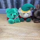 Vtg Puffkins Christmas Holiday Plush Lot Of 7 Swibco Santa Elf   With Name Tags