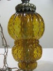 Vintage 20    Mcm Amber Glass Hanging Light Swag Lamp Globe W  Diffuser Plug-in