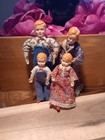 Vintage German Caco Doll Family Mom  Dad  Boy  Girl Miniature Dolls Dollhouse