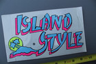 Island Style Surfboards Clear Neon Pink Blue 80 s V71d Vintage Surfing Sticker