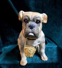 Early German Boxer Dog Candy Container - 5   Germany  Mache  Glass Eyes