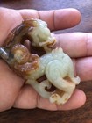 Vintage Antique Chinese Natural Jade Hand Carved Dragon Figure