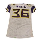 Fred White Birmingham Thunderbolts 2001 Game Used Away Jersey Size 48  2